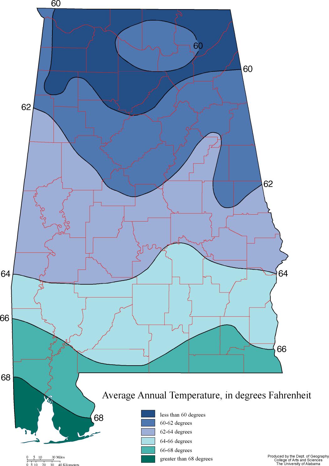 Alabama Maps Climate 1861