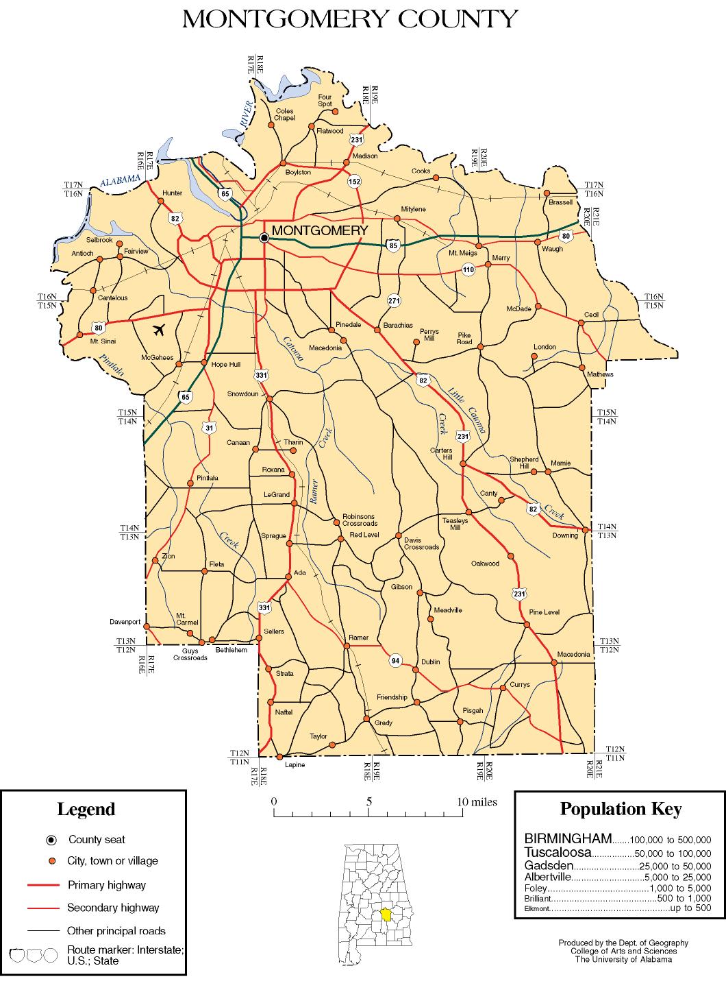 Map Of Montgomery Alabama Maps Of Montgomery County