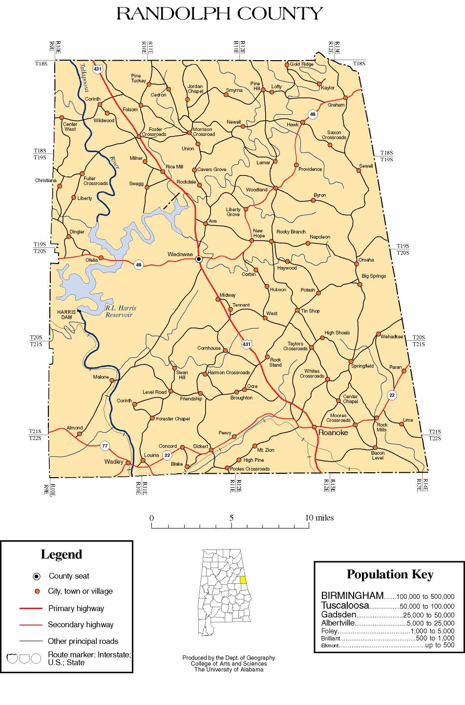Randolph County, Alabama history, ADAH