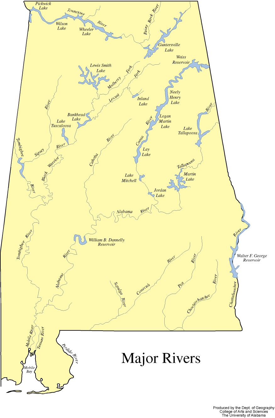Blank Map Of Alabama Rivers