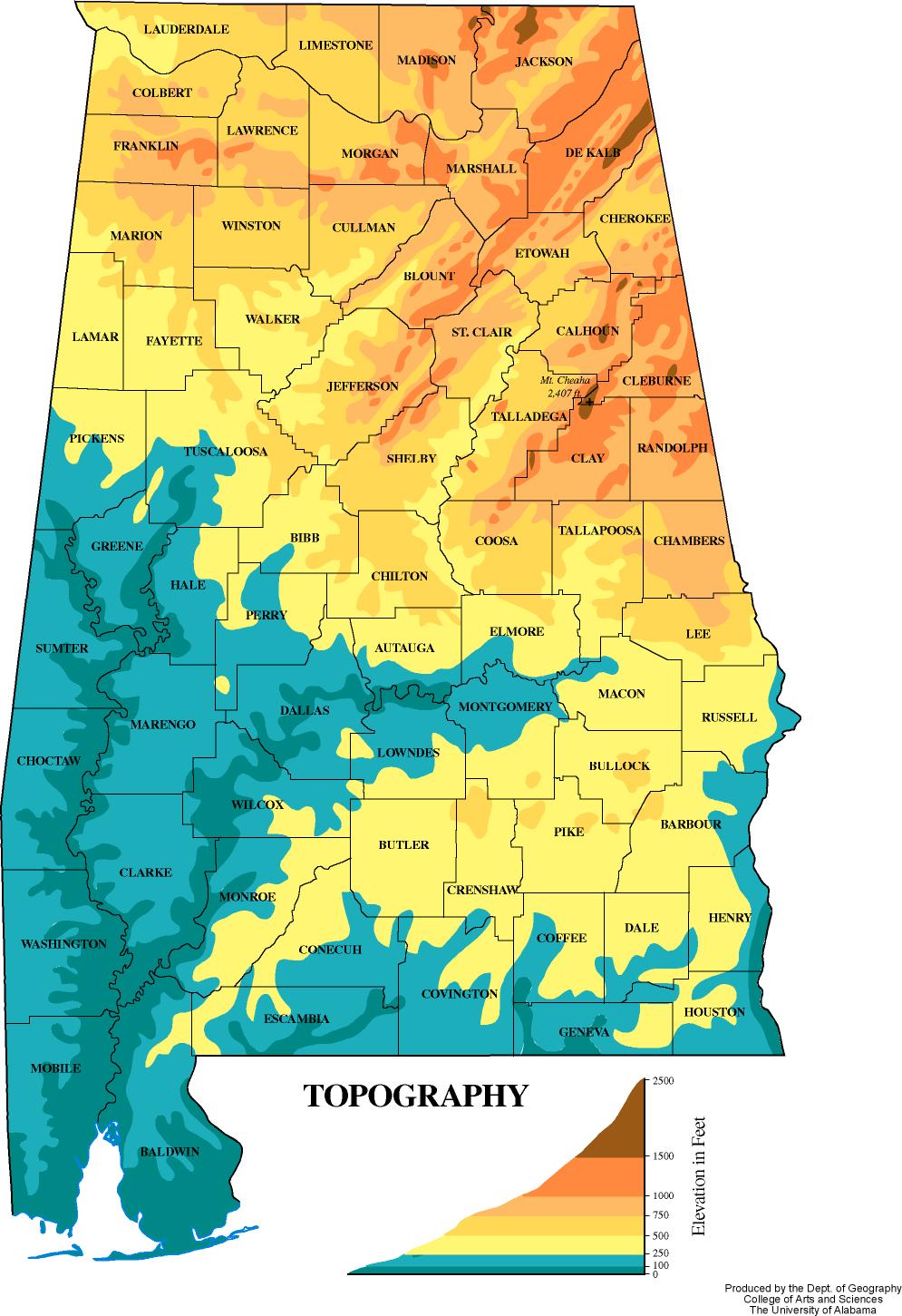 Alabama Outline Maps and Map Links