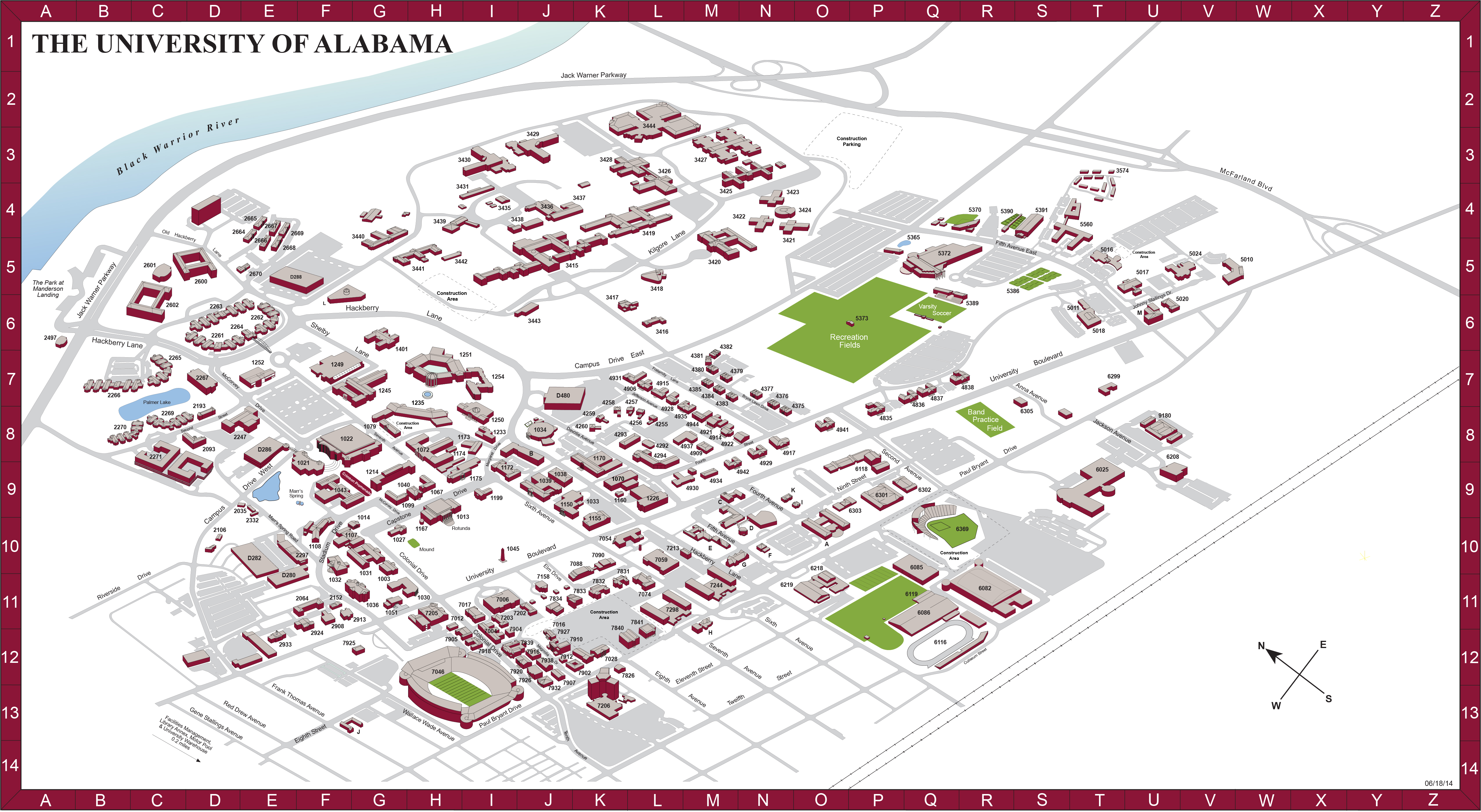 University Of Alabama Map Campus Maps