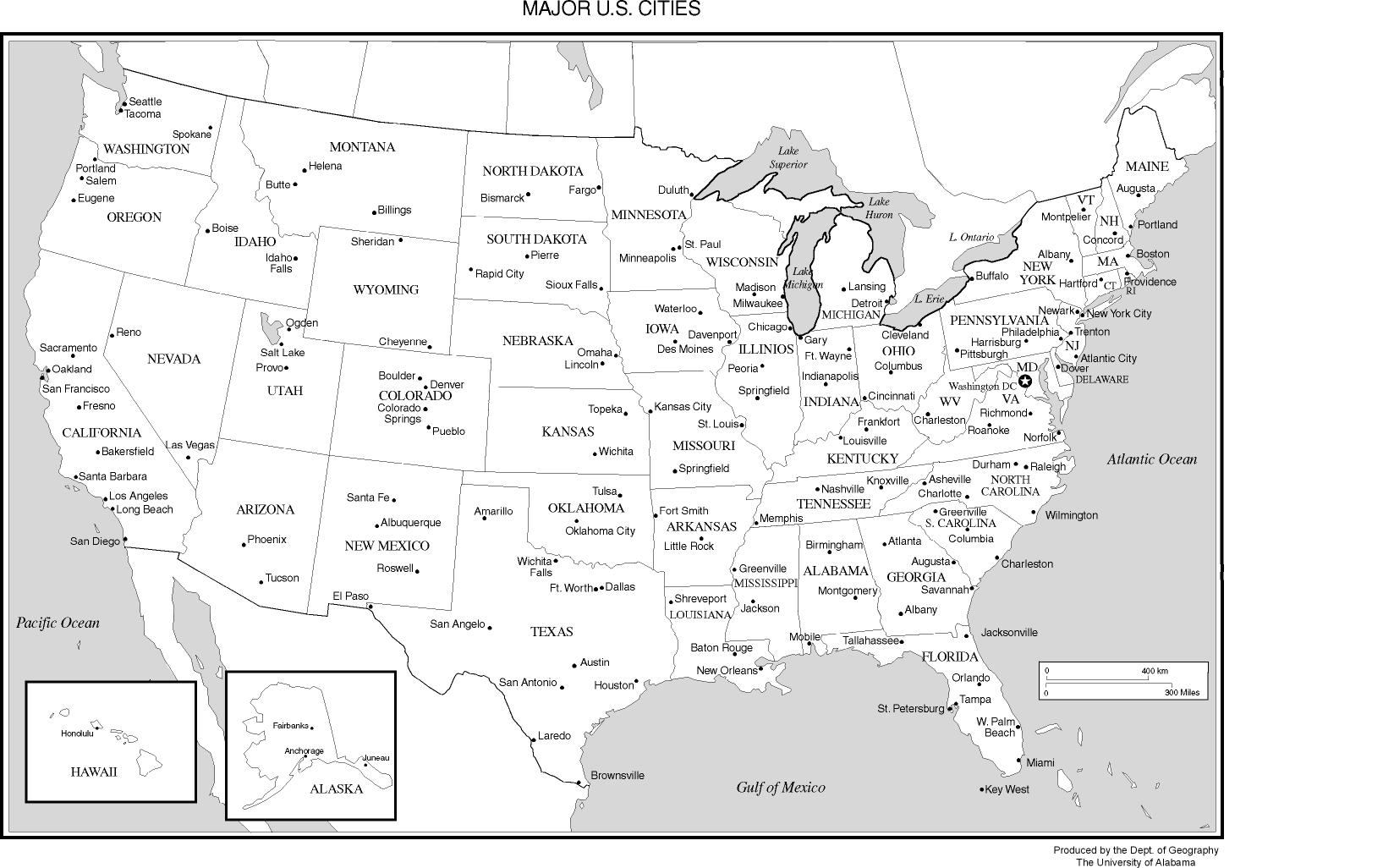 Us Map With Cities