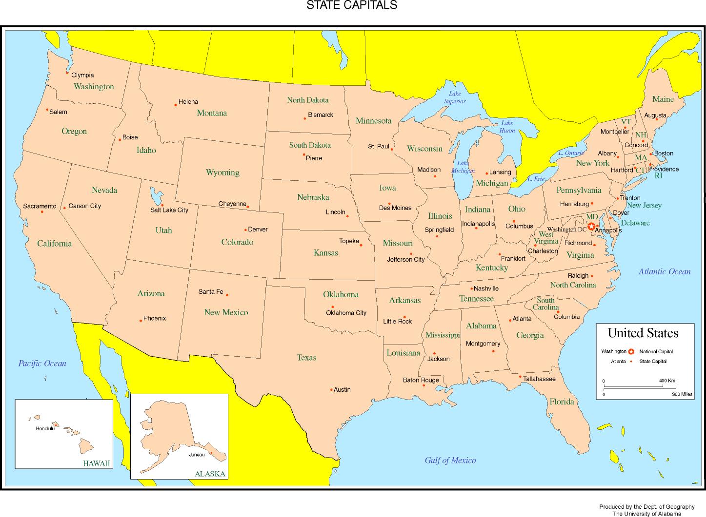 Us Map Of States And Cities Maps Of The United States