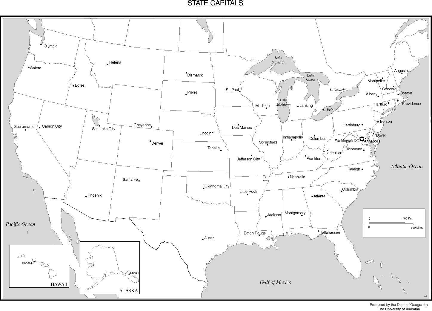 United States Map States And Capitals