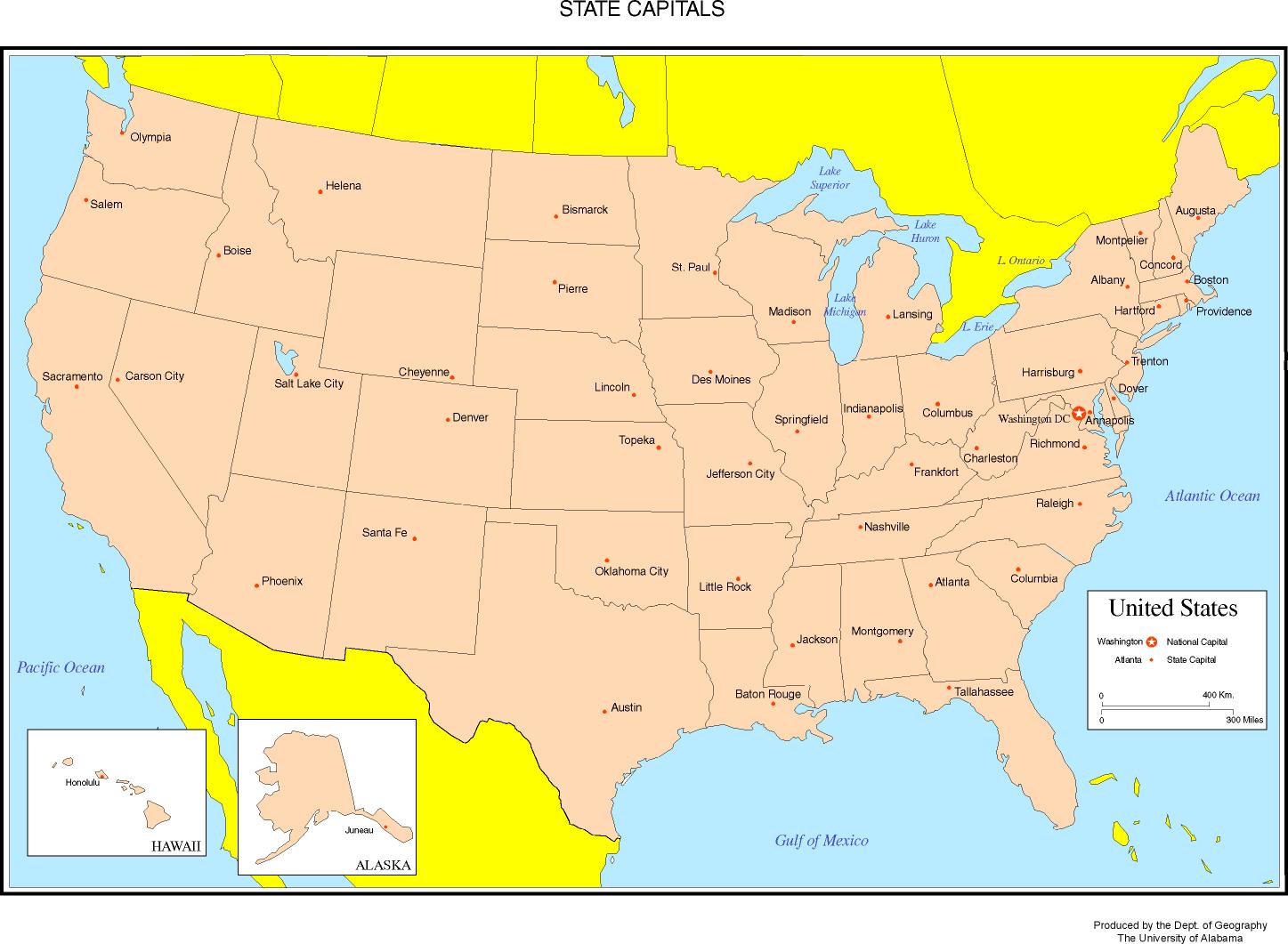 Map Of Usa Showing States And Major Cities