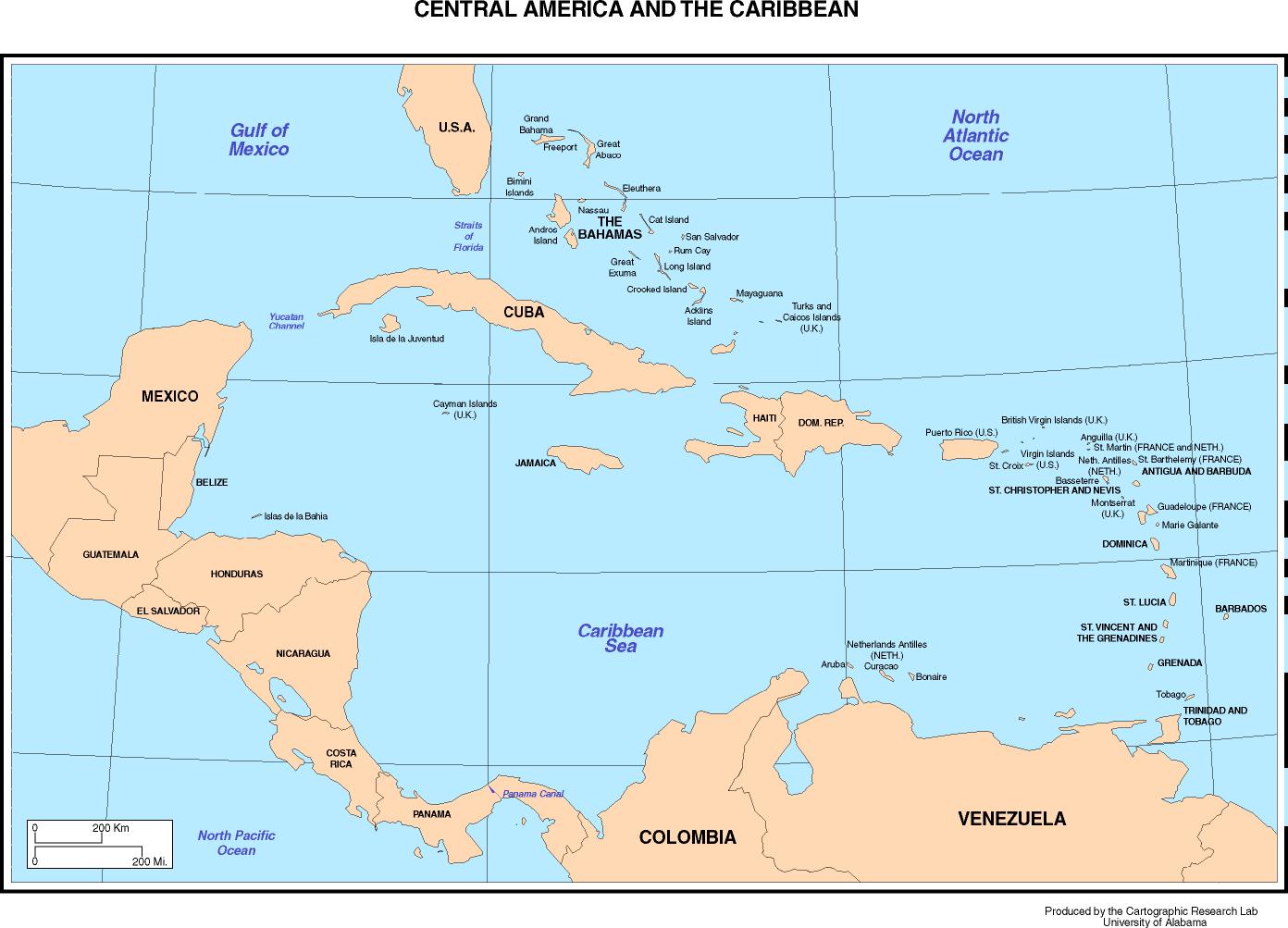 Central America Countries And Capitals Map Maps Of The Americas