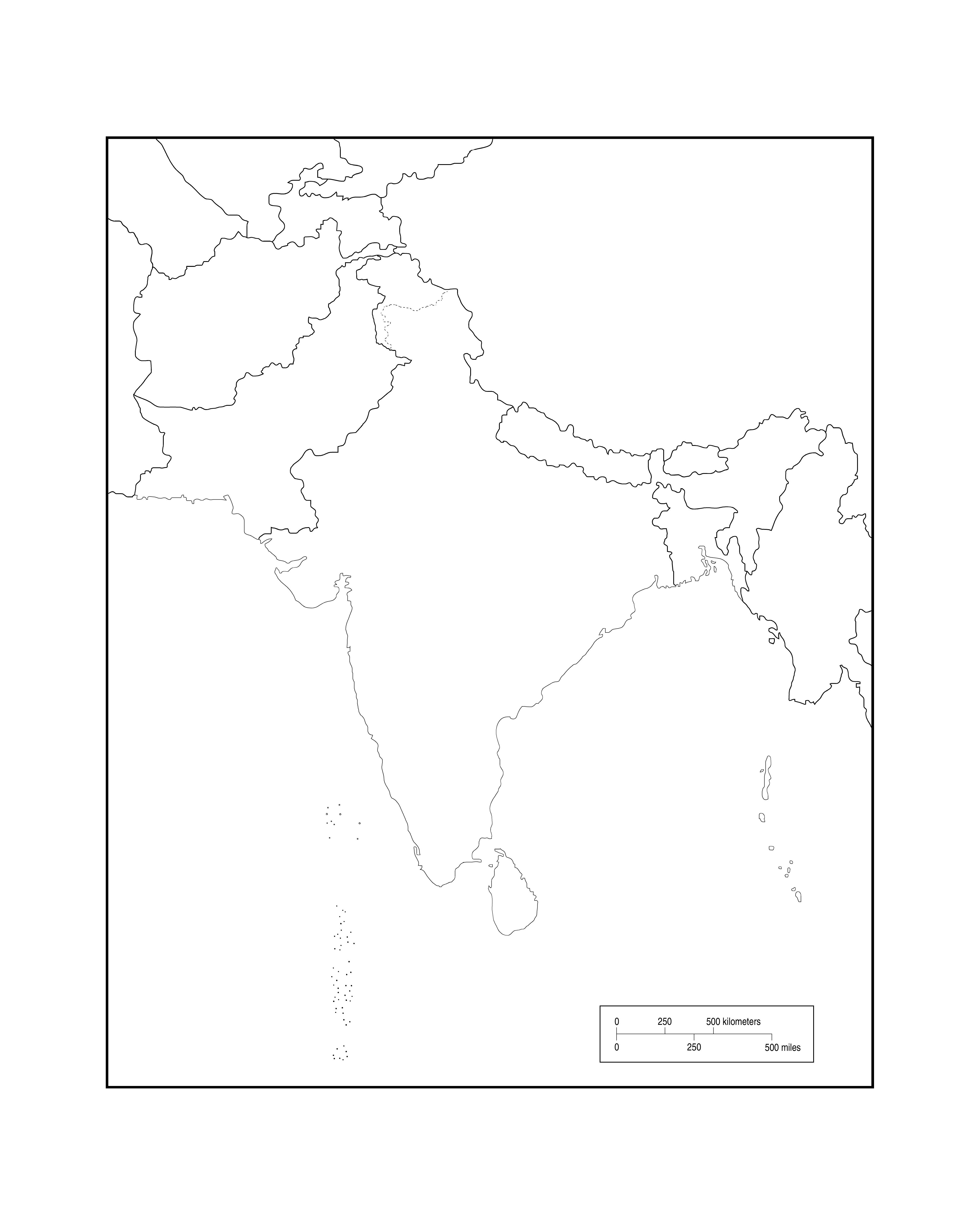 east asia political map blank