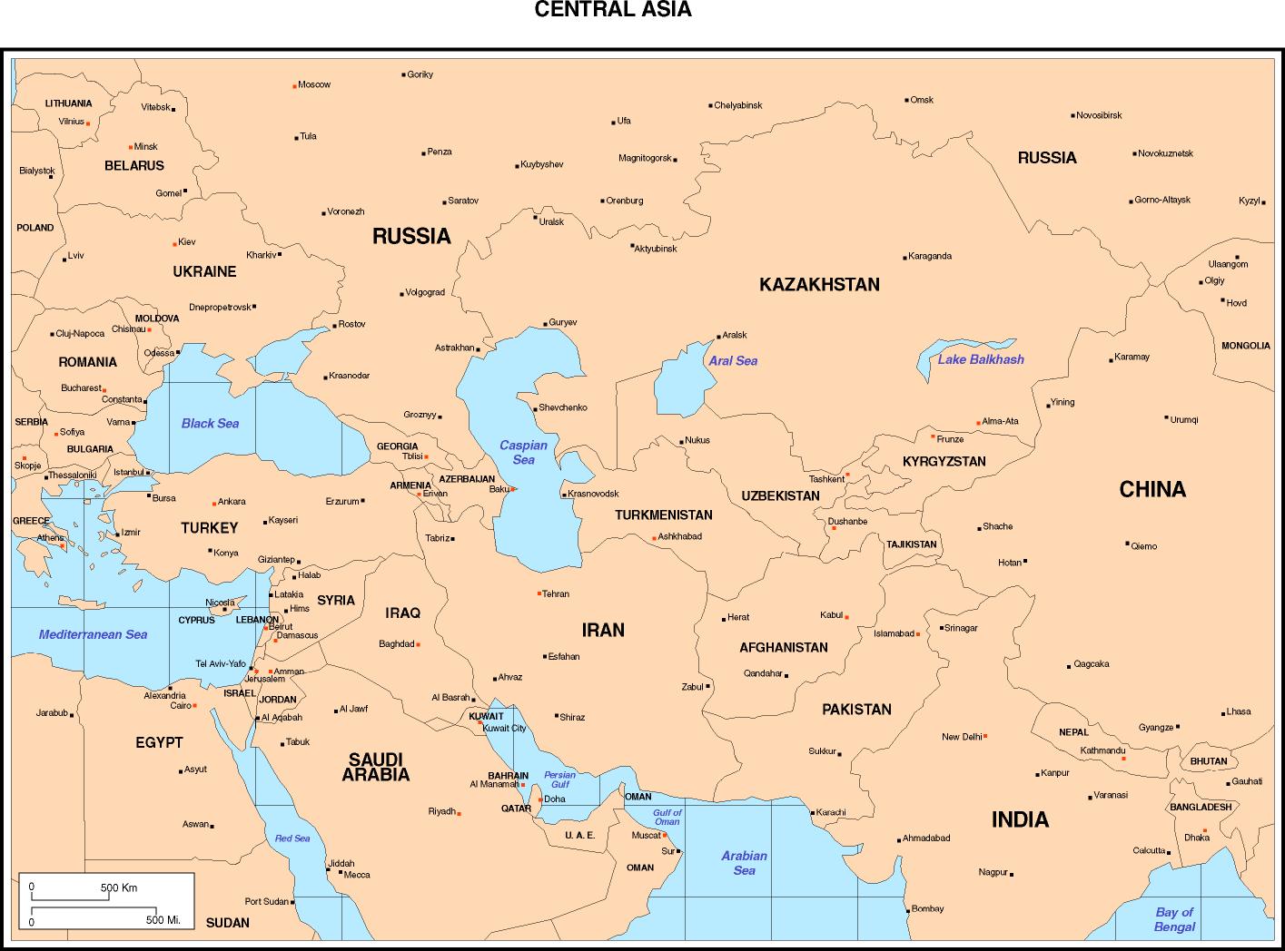 Central Asia Map Pdf Maps Of Asia