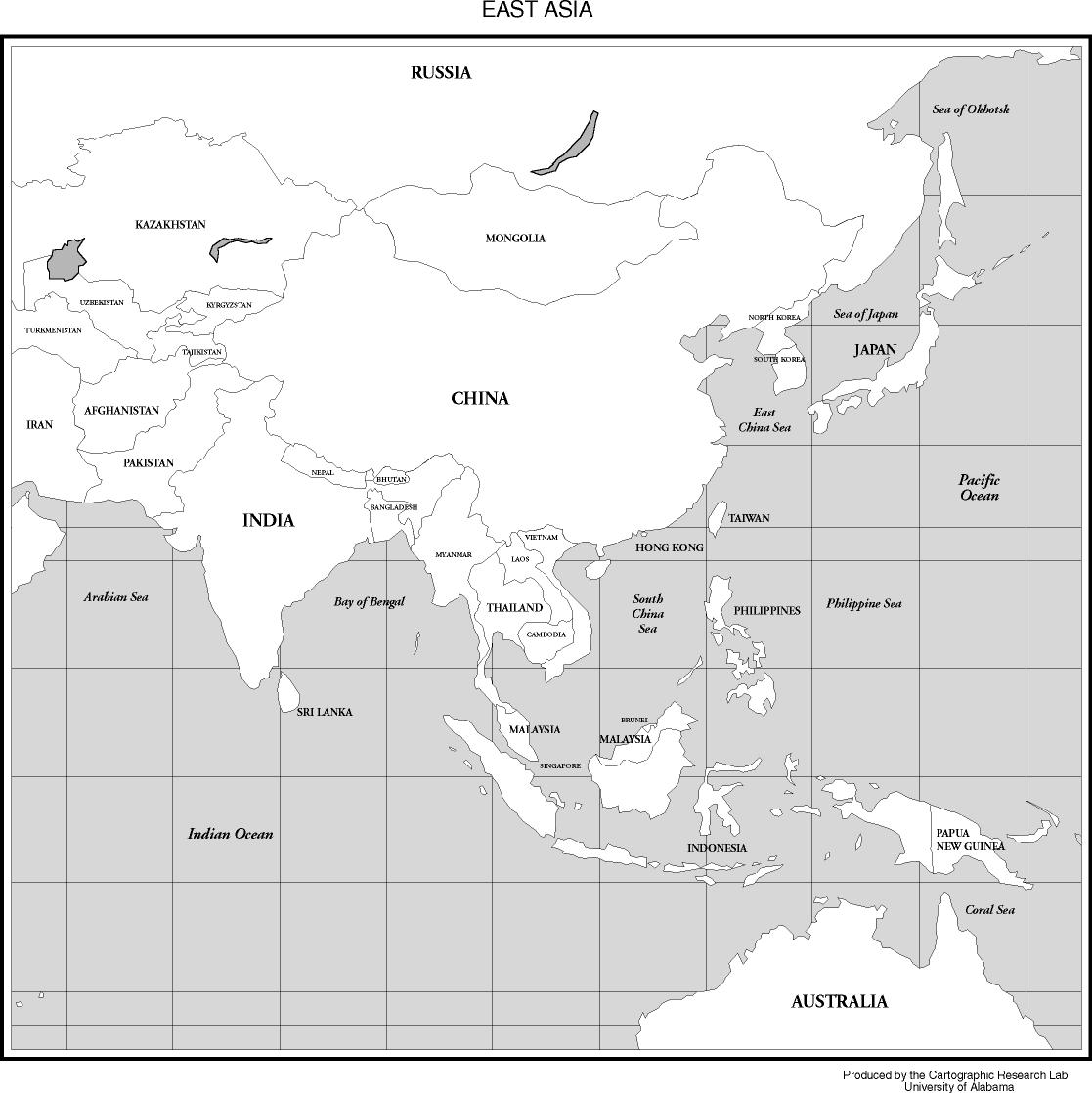 east asia map black and white Maps Of Asia east asia map black and white