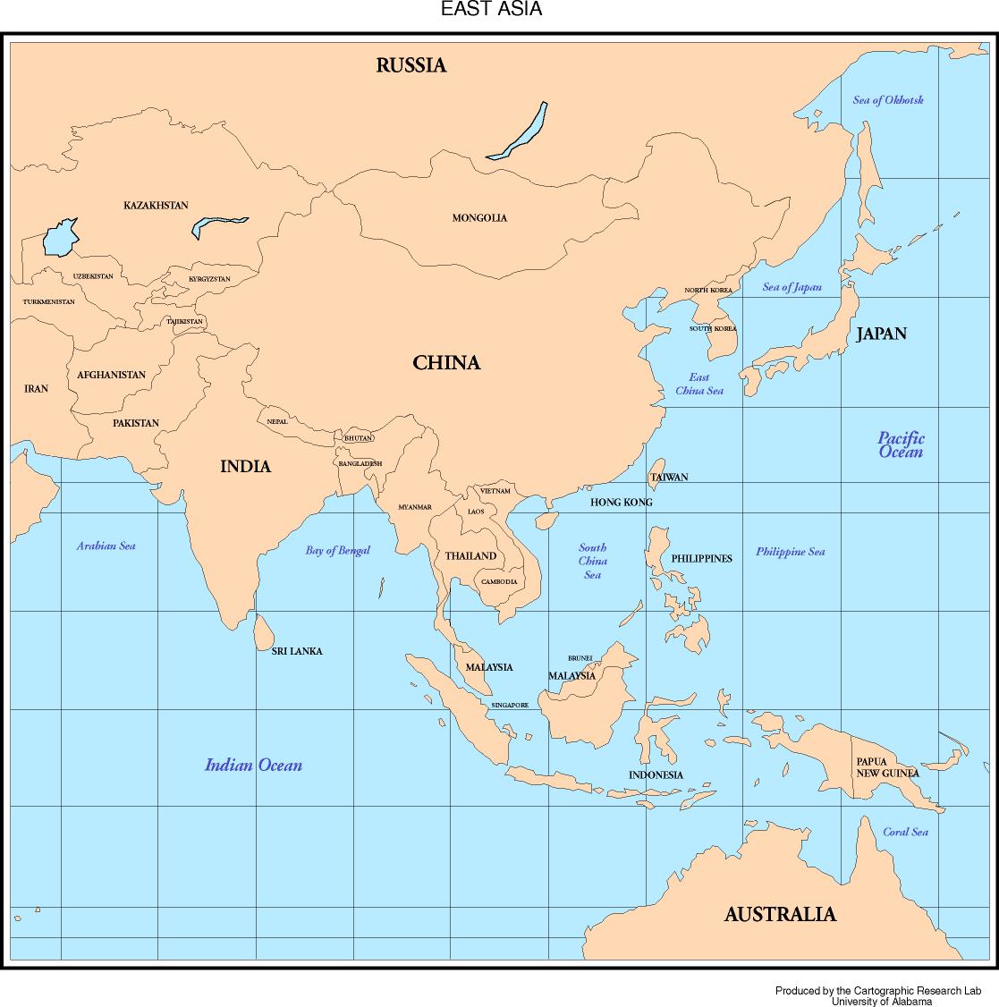 Asia Map With Capitals 0798