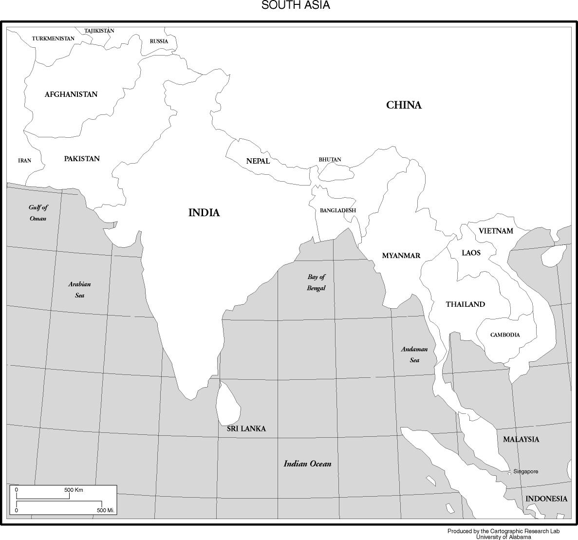 blank map of asia