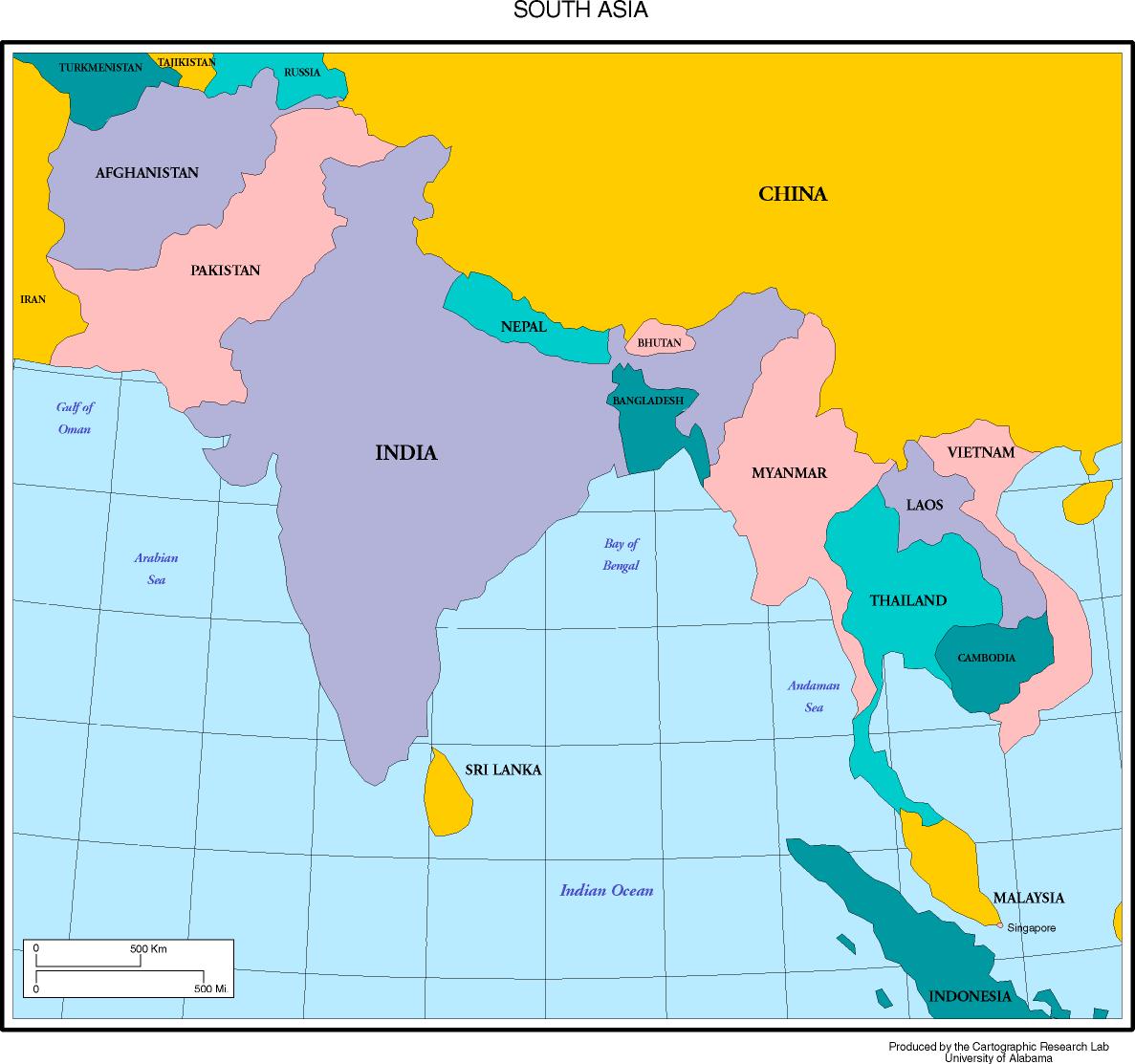 asia map with capitals