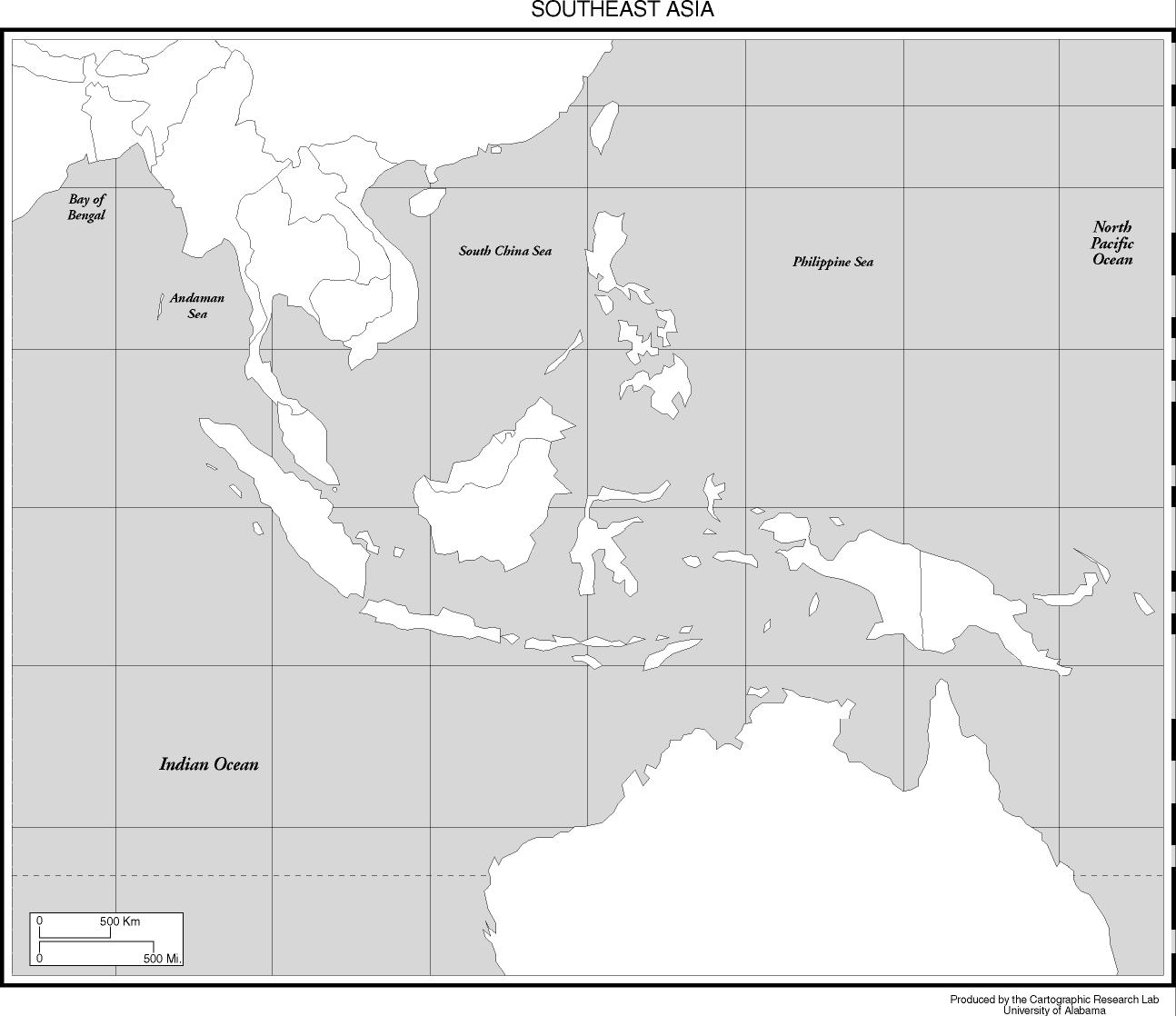 blank asia physical map