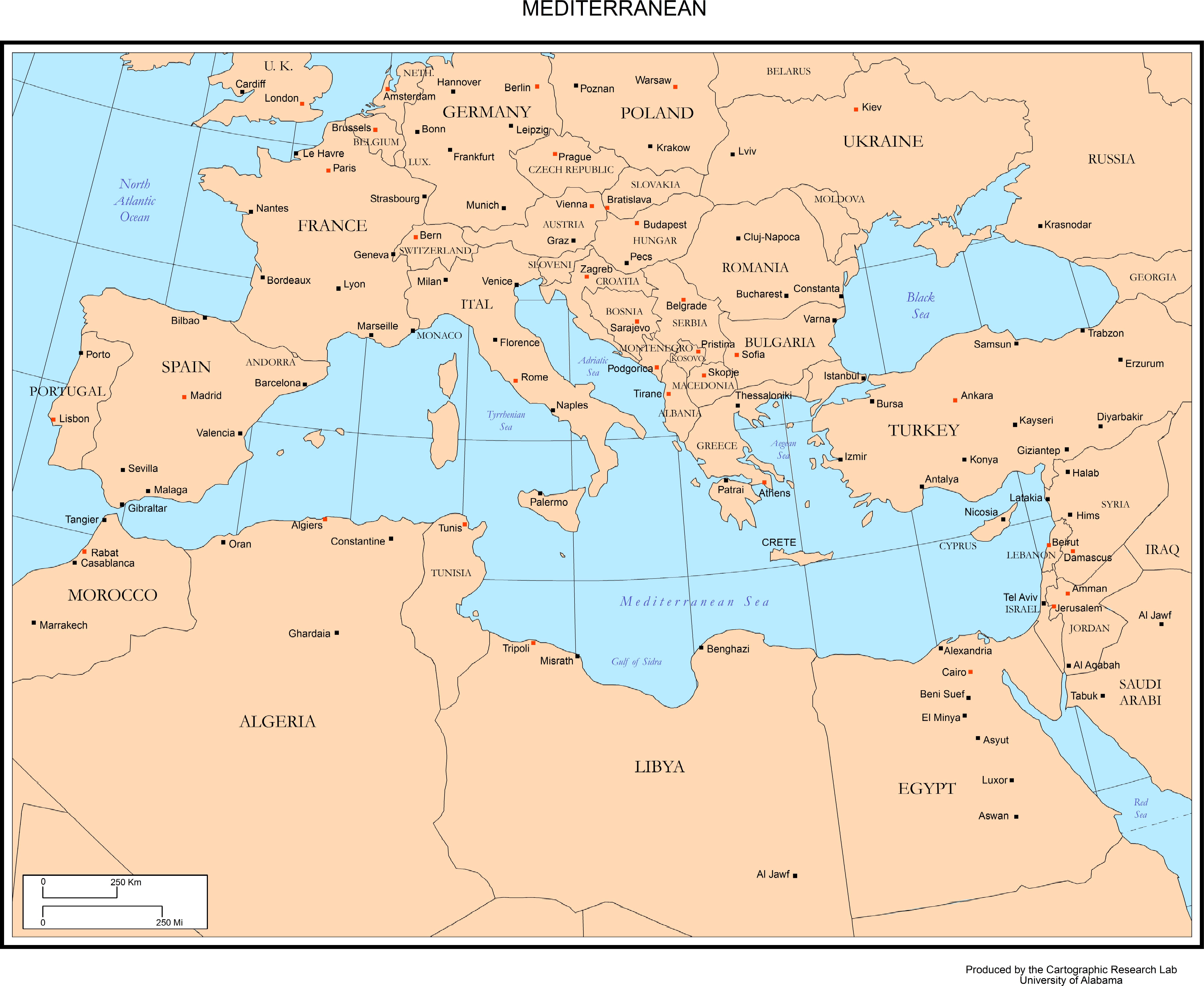 map of europe and mediterranean Maps Of Europe map of europe and mediterranean