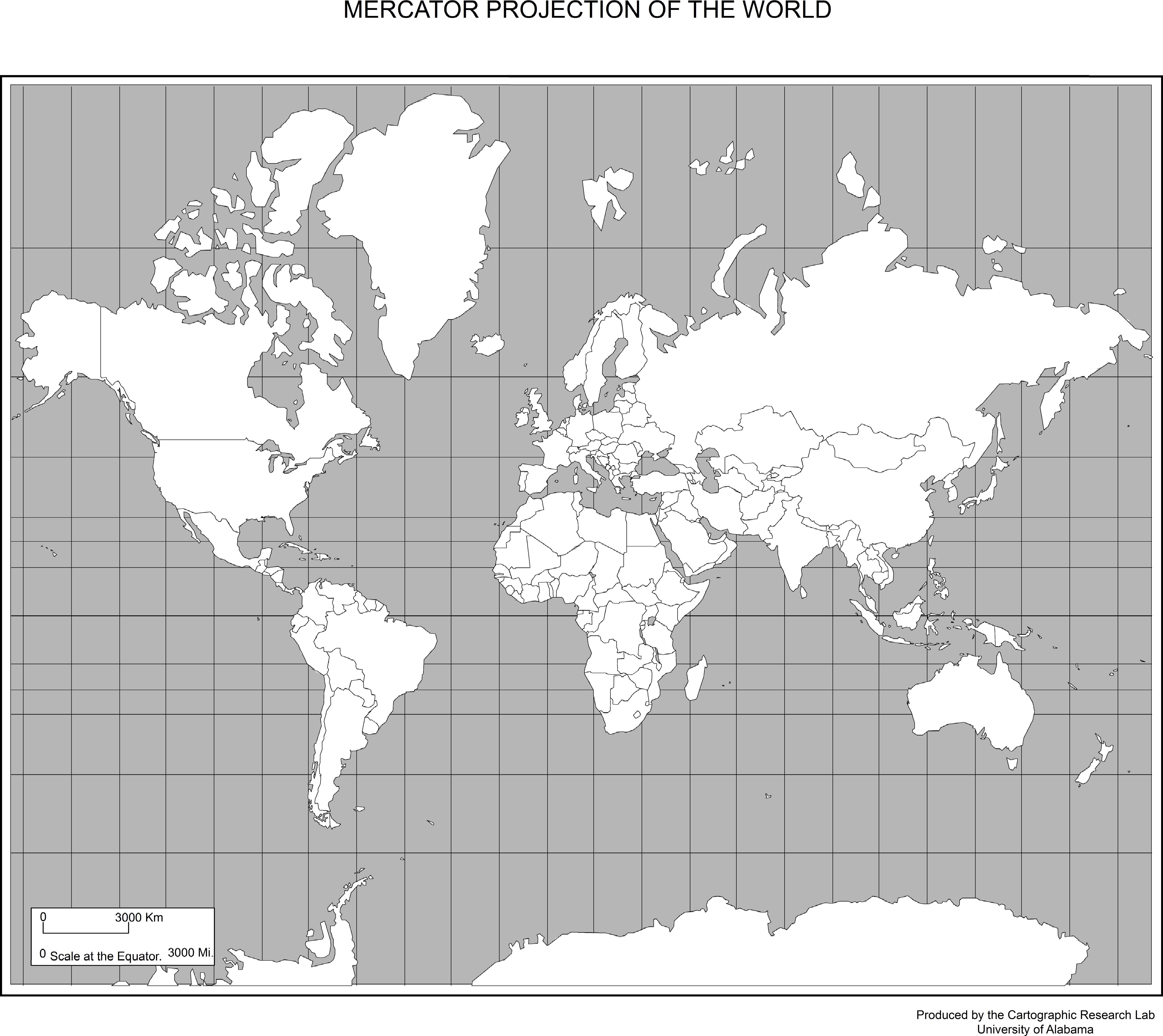 World Map Black And White