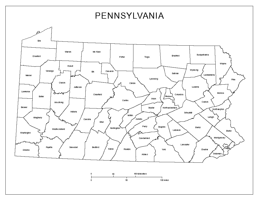 Map Of Pennsylvania Counties - United States Map