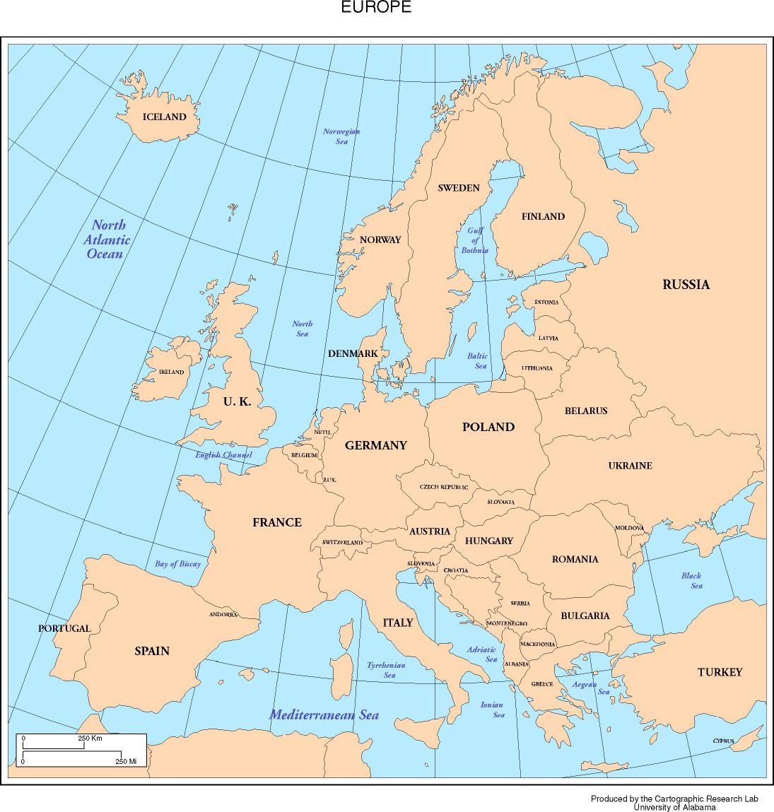 Labeled Map Of Europe With Capitals - United States Map