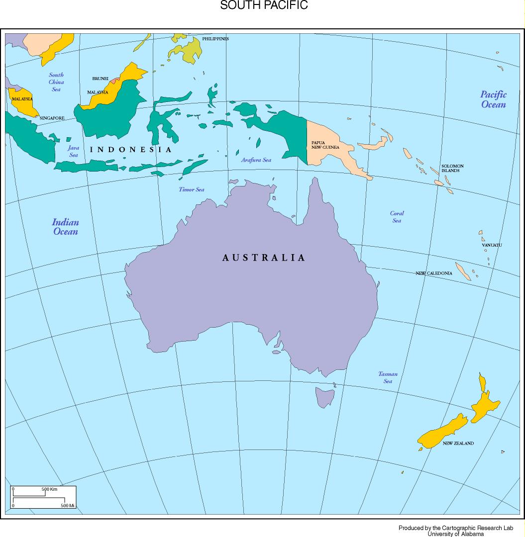 Map Of The South Pacific - Maping Resources